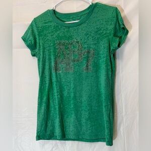Women’s Y2K aeropostale green bezaddled tee